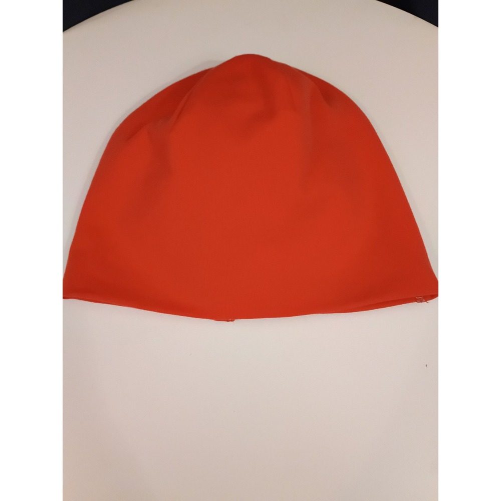 Lululemon Orange Run With Me Beanie Ponytail Hole Reflective Athletic Skull Cap